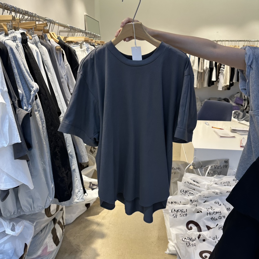 EYEFUL-Q韓國直郵女裝新款推薦26春夏，26夏季T恤泡泡袖eyefulT恤圖色3墨色