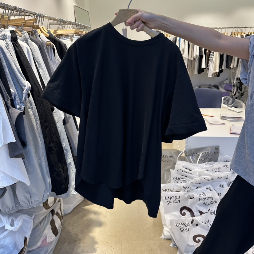 EYEFUL-Q韓國直郵女裝新款推薦26春夏，26夏季T恤泡泡袖eyefulT恤圖色4黑色