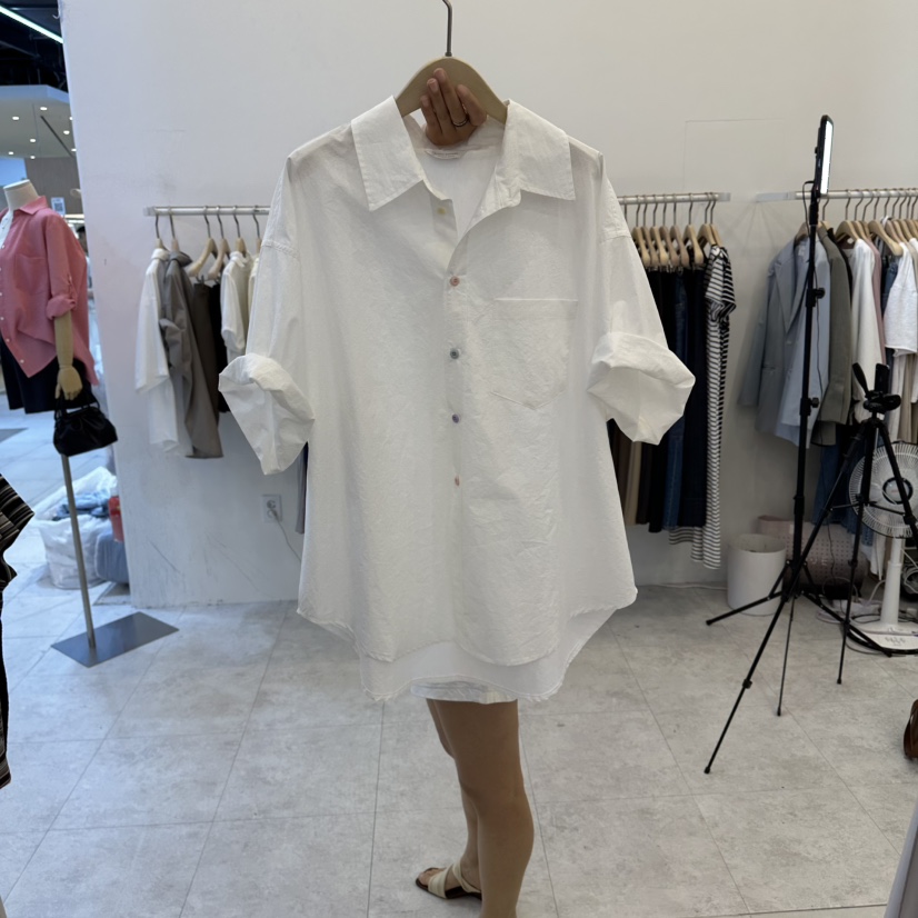 FUNNY POWDER韓國代購女裝新品時尚熱賣26春夏，26夏季襯衫蕾絲衫THE FUNNY襯衫/蕾絲衫圖色2