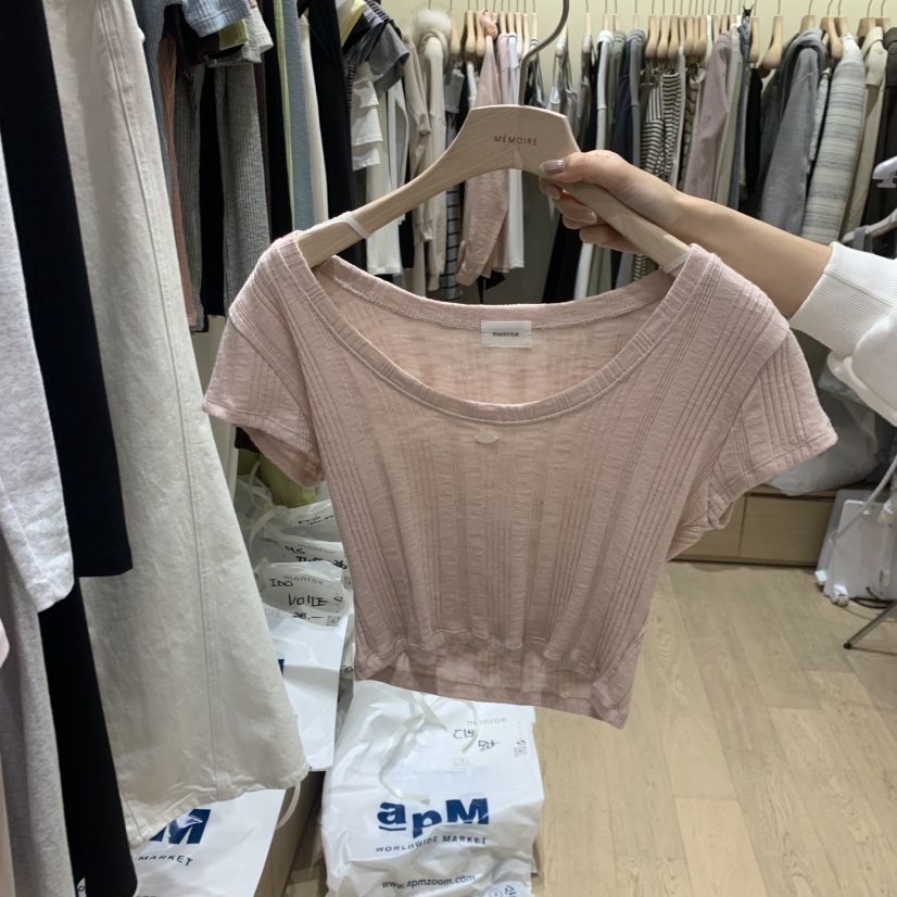 MEMOIRE韓國直郵女裝新品時尚26春夏，26夏季推薦人氣T恤MEMOIRET恤圖色2