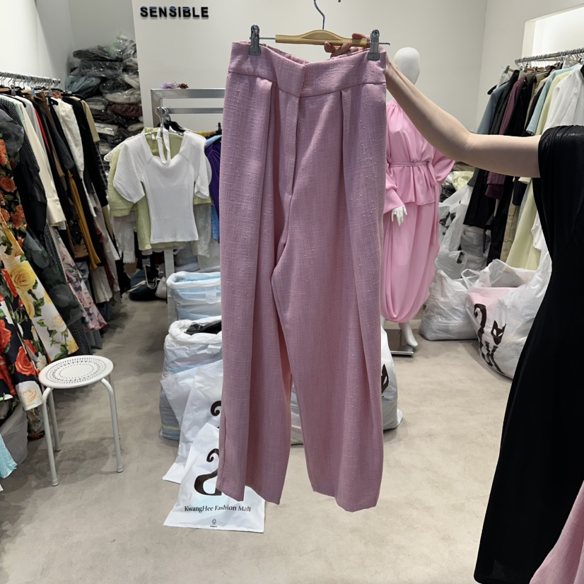 SENSIBLE-S韓國直郵女裝新款人氣26春夏，26夏季休閑褲亞麻SENSIBLE休閑褲圖色2