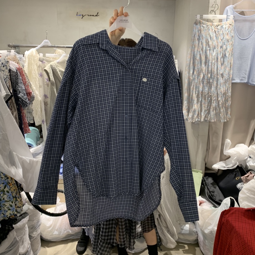 LOGROAD東大門實拍韓國女裝新款26春夏，26夏季襯衫蕾絲衫LOG ROAD襯衫/蕾絲衫圖色2