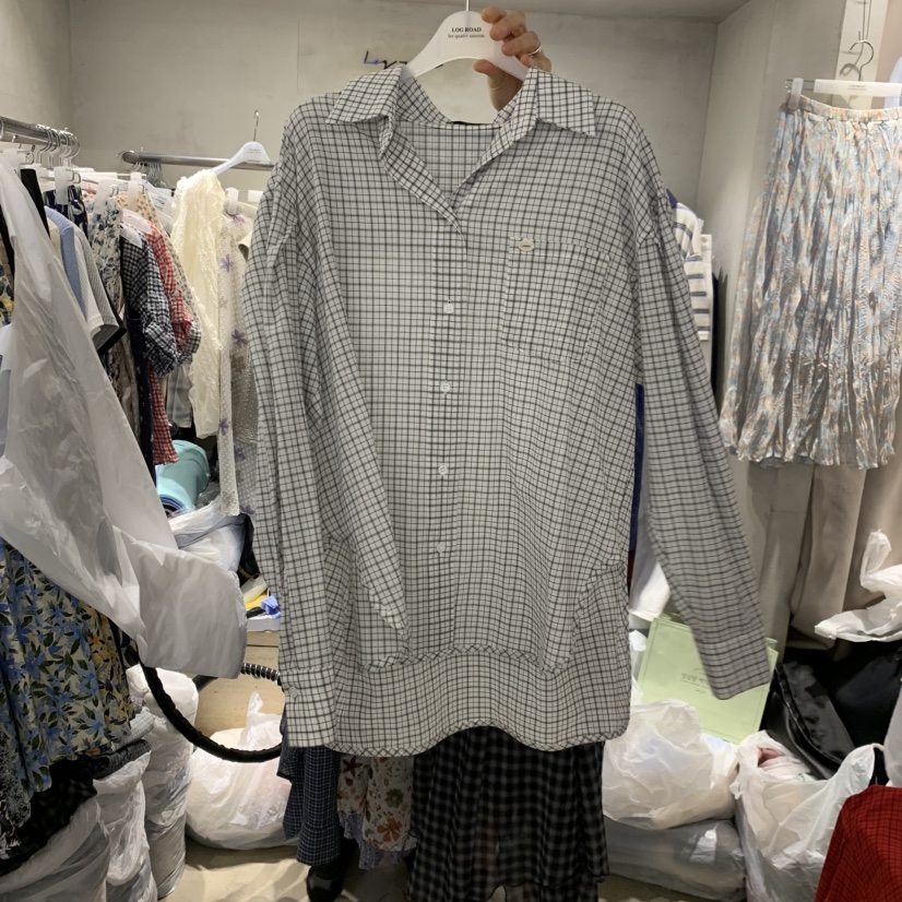 LOGROAD東大門實拍韓國女裝新款26春夏，26夏季襯衫蕾絲衫LOG ROAD襯衫/蕾絲衫圖色3