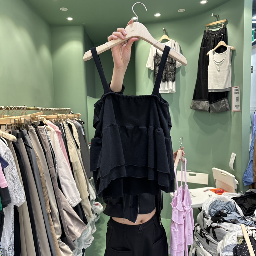 ROMANTIC NEWYORK東大門實拍韓國女士新品休閑吊帶背心絲帶ROMANTIC NEWYORK吊帶/背心