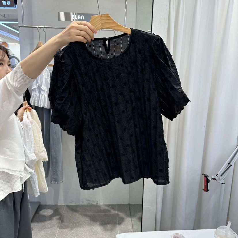 ELAN韓國東大門直郵女裝新品推薦時尚26春夏，26夏季襯衫蕾絲衫ELAN襯衫/蕾絲衫圖色3
