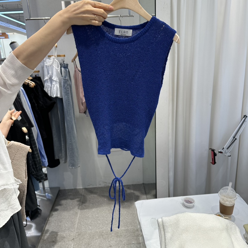 ELAN韓國代購女士新品推薦職業熱賣人氣吊帶背心無袖針織衫ELAN吊帶/背心圖色2