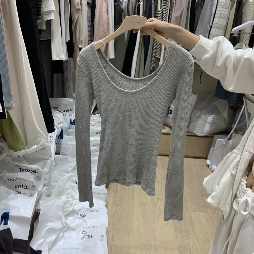 MEMOIRE韓國直郵女士新品人氣職業推薦時尚休閑26春夏，26夏季長袖T恤MEMOIRE長袖T恤圖色1