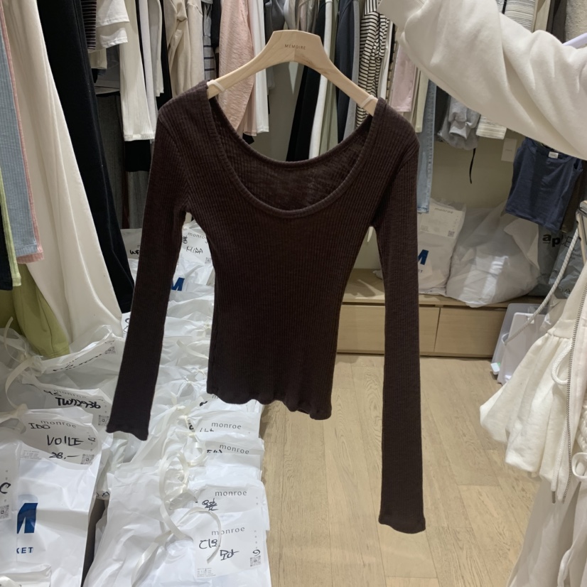 MEMOIRE韓國直郵女士新品人氣職業推薦時尚休閑26春夏，26夏季長袖T恤MEMOIRE長袖T恤圖色2