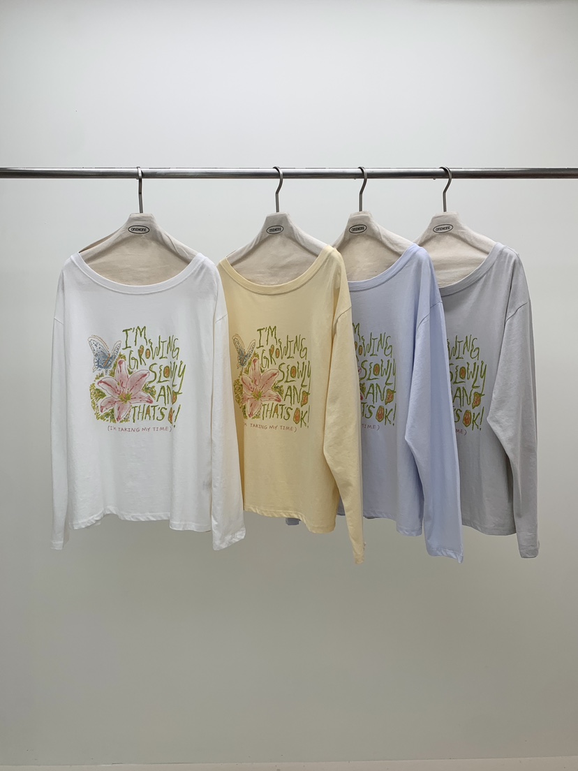 ONE MONE韓國直郵實拍女士新款職業推薦人氣時尚長袖T恤ONE MONE長袖T恤