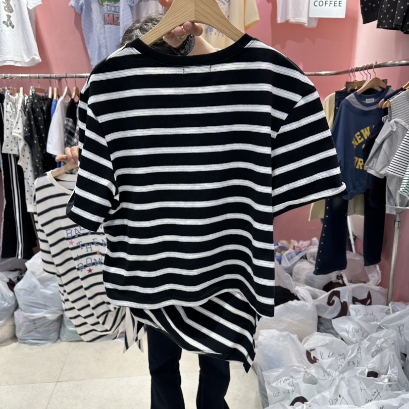 K STORY韓國代購女裝新款熱賣休閑人氣26春夏，26夏季T恤絲帶K STORYT恤