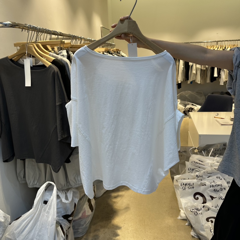 EYEFUL-Q韓國直郵實拍女士新品職業時尚26春夏，26夏季T恤船領eyefulT恤