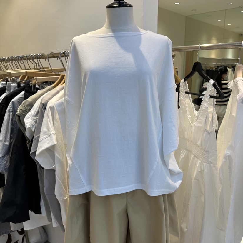 EYEFUL-Q韓國直郵實拍女士新品職業時尚26春夏，26夏季T恤船領eyefulT恤圖色1