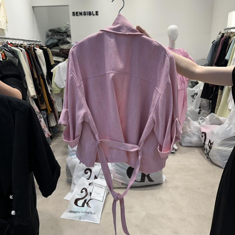 SENSIBLE-S韓國代購女裝新品熱賣人氣夾克含腰帶披肩亞麻SENSIBLE夾克