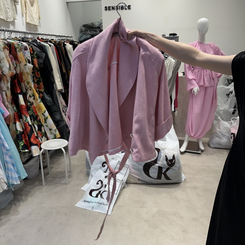 SENSIBLE-S韓國代購女裝新品熱賣人氣夾克含腰帶披肩亞麻SENSIBLE夾克圖色2