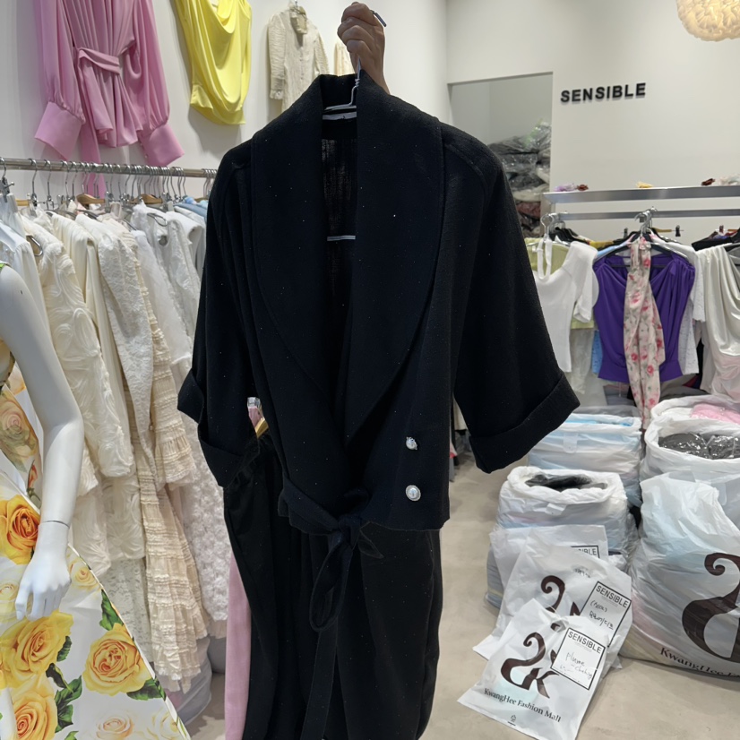 SENSIBLE-S韓國代購女裝新品熱賣人氣夾克含腰帶披肩亞麻SENSIBLE夾克圖色3