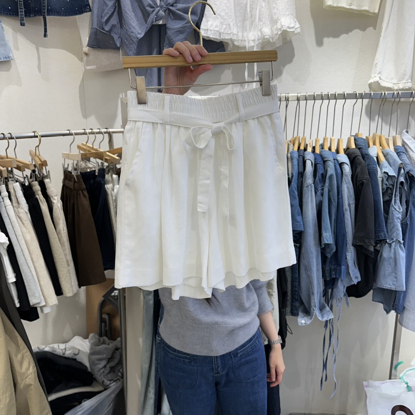 HIPTIQUE韓國直郵實拍女裝新款休閑職業時尚短褲含腰帶緞HIPTIQUE短褲圖色2