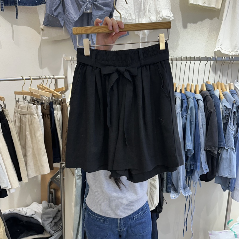 HIPTIQUE韓國直郵實拍女裝新款休閑職業時尚短褲含腰帶緞HIPTIQUE短褲圖色4