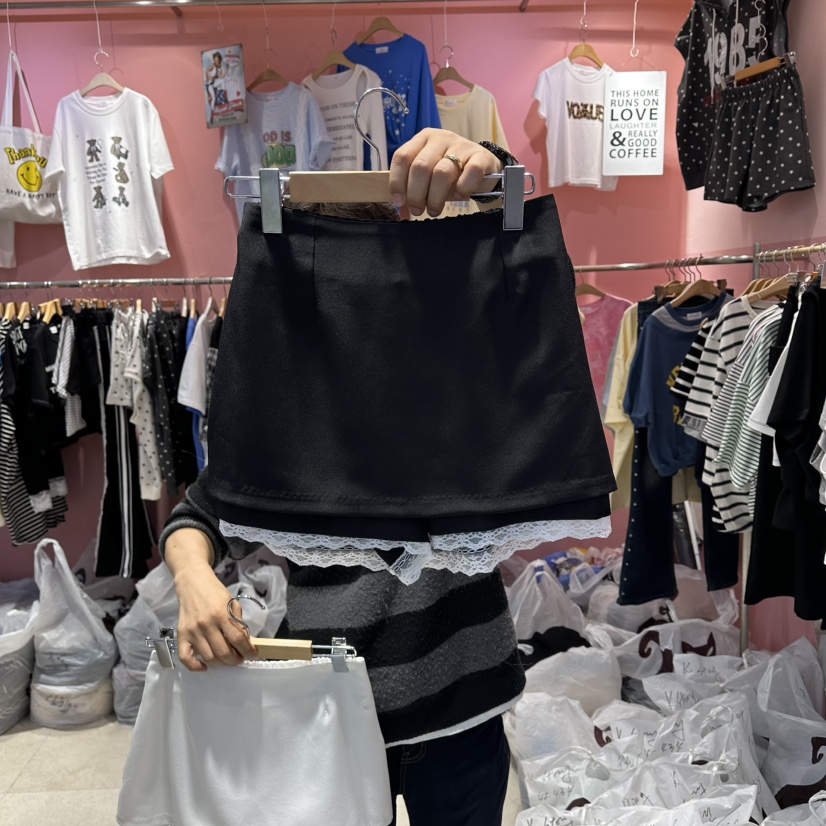 K STORY韓國直郵實拍女裝新品休閑推薦熱賣時尚裙褲蕾絲K STORY裙褲圖色2