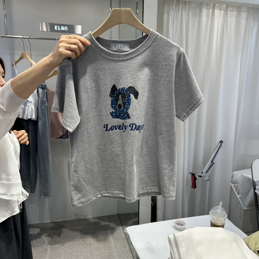 ELAN韓國代購女士新款推薦職業休閑熱賣時尚26春夏，26夏季T恤ELANT恤圖色1