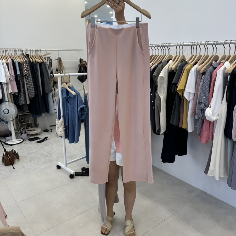 FUNNY POWDER韓國代購女裝新品推薦休閑26春夏，26夏季休閑褲開衩THE FUNNY休閑褲圖色2