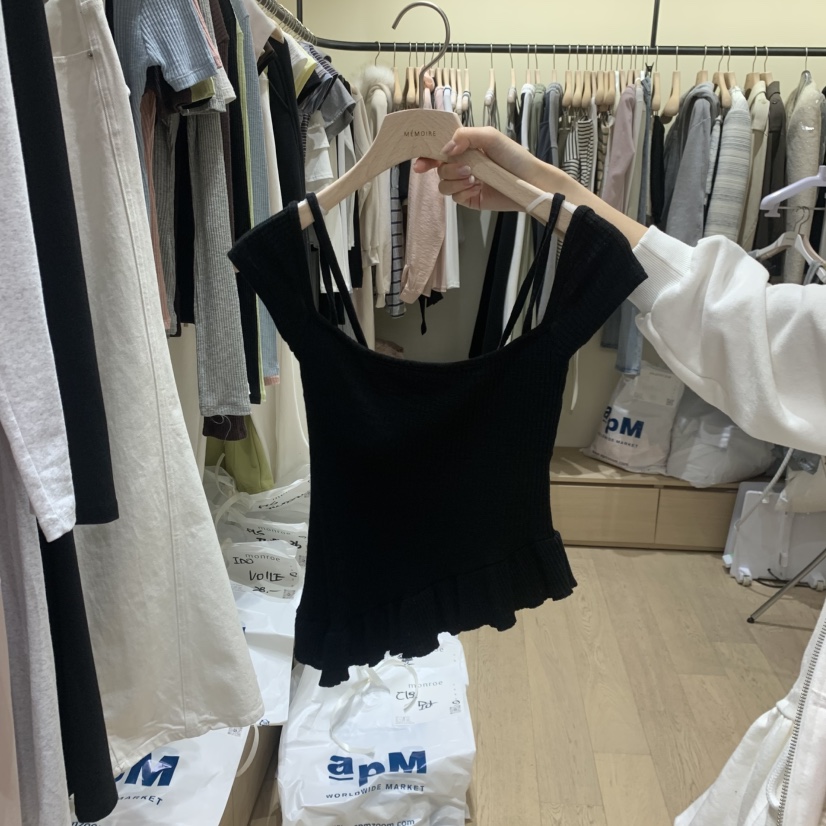 MEMOIRE韓國東大門代購女士新款職業26春夏，26夏季T恤褶皺MEMOIRET恤圖色4