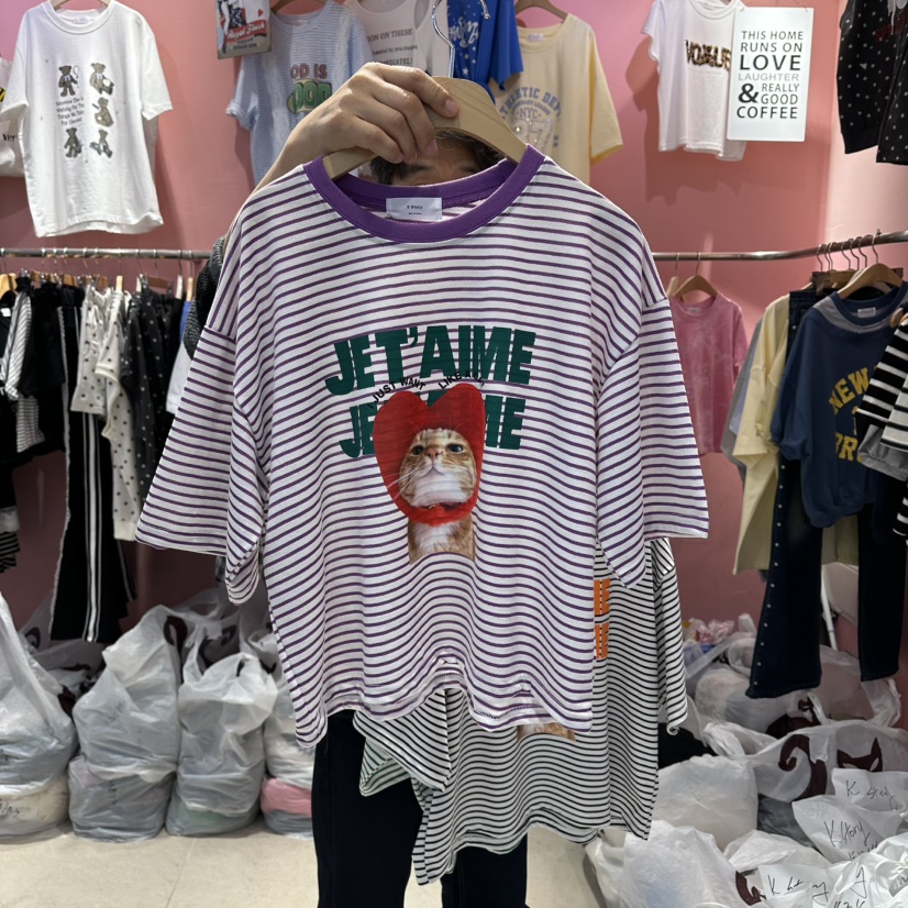 K STORY韓國直郵女士新品時尚26春夏，26夏季休閑推薦T恤K STORYT恤圖色1