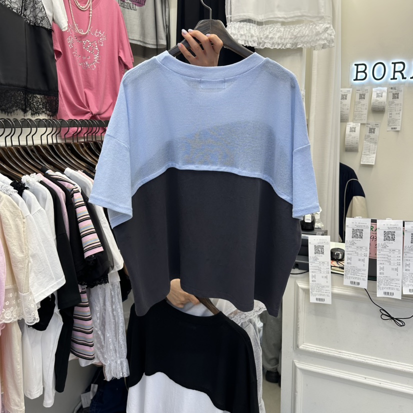 BORA BORA韓國東大門代購女士新款推薦時尚休閑T恤假兩件BORA BORAT恤