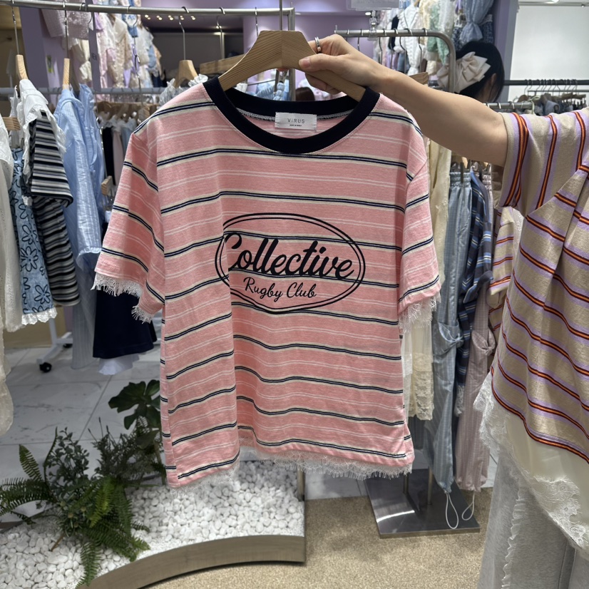 VIRUS韓國直郵實拍女裝新品推薦休閑時尚26春夏，26夏季T恤VIRUST恤圖色1