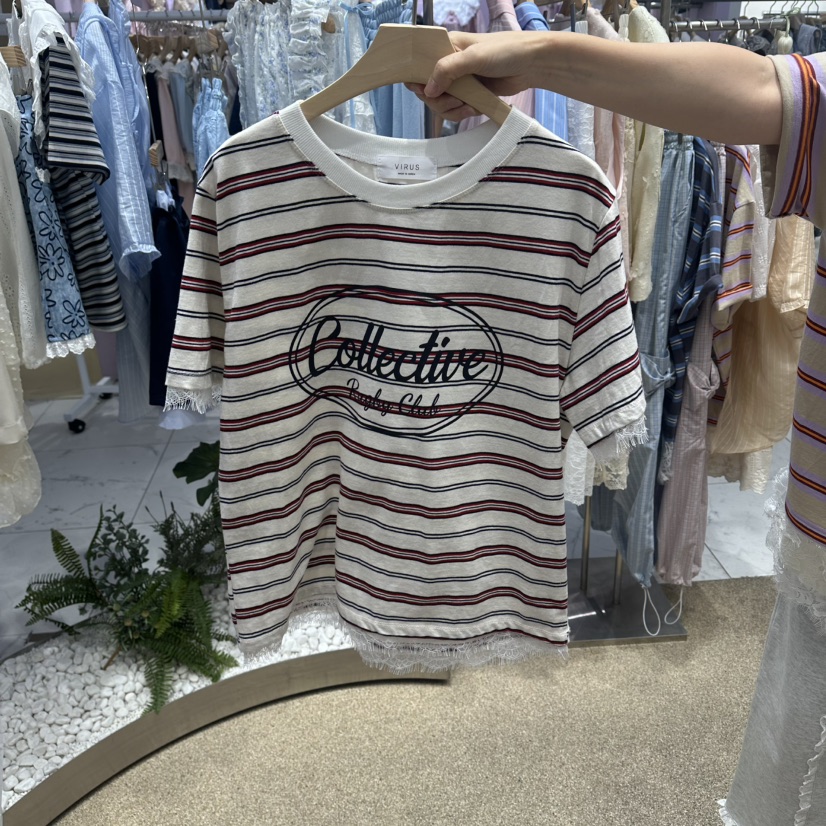 VIRUS韓國直郵實拍女裝新品推薦休閑時尚26春夏，26夏季T恤VIRUST恤圖色2