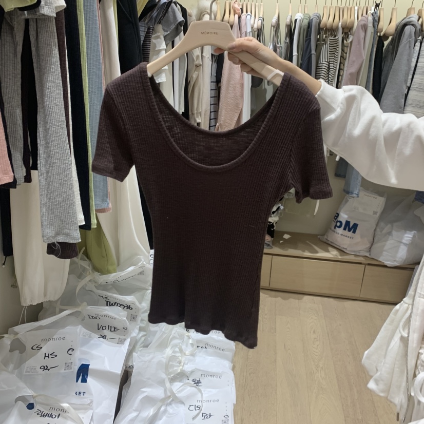 MEMOIRE韓國直郵實拍女裝新款職業休閑熱賣推薦人氣時尚T恤MEMOIRET恤圖色2