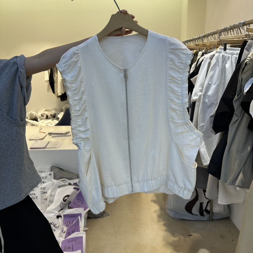 EYEFUL-Q韓國直郵女裝新款時尚職業休閑熱賣26春夏，26夏季馬甲褶裥eyeful馬甲圖色1