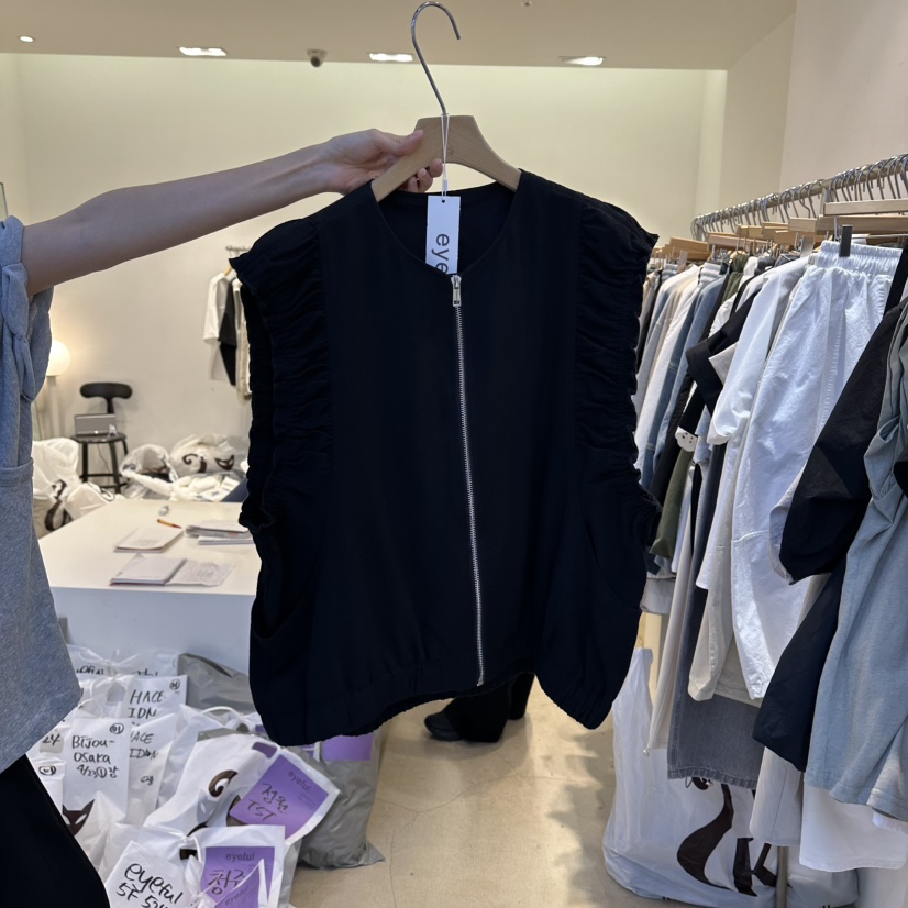 EYEFUL-Q韓國直郵女裝新款時尚職業休閑熱賣26春夏，26夏季馬甲褶裥eyeful馬甲圖色2