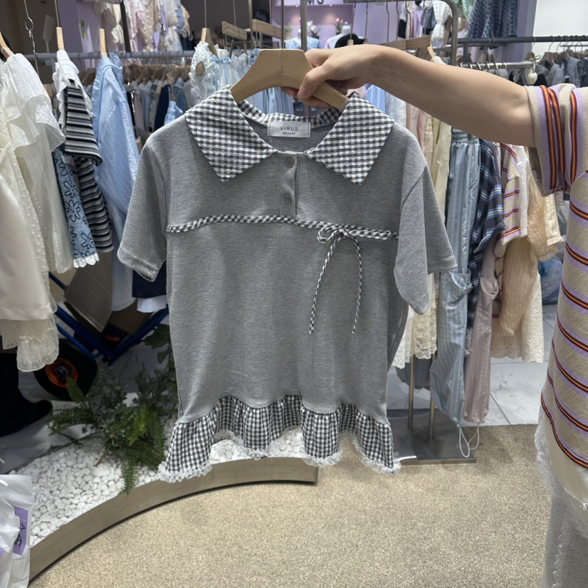 VIRUS東大門實拍女裝新款職業時尚人氣26春夏休閑熱賣T恤VIRUST恤圖色1