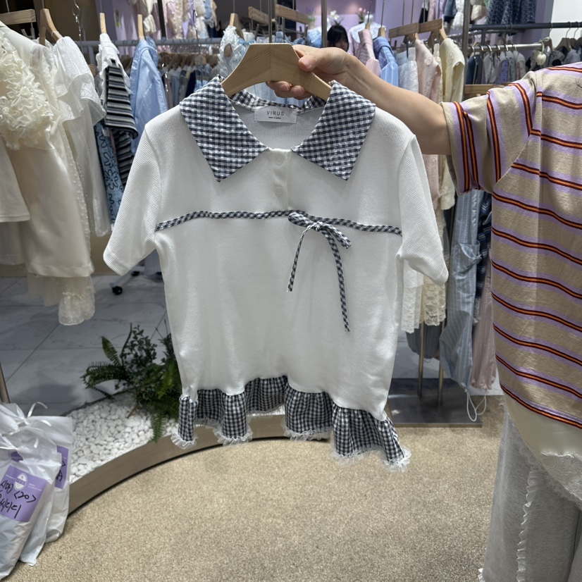 VIRUS東大門實拍女裝新款職業時尚人氣26春夏休閑熱賣T恤VIRUST恤圖色2