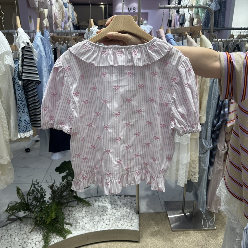 VIRUS東大門實拍女士新品人氣真品時尚26春夏襯衫蕾絲衫絲帶VIRUS襯衫/蕾絲衫