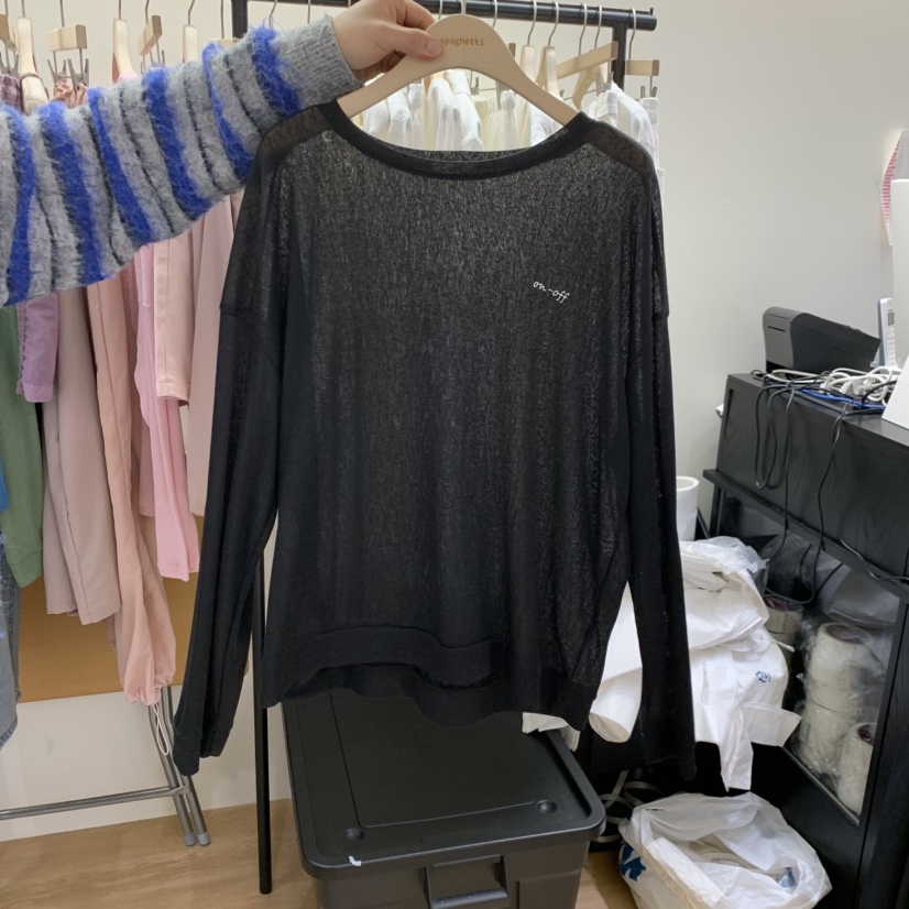 SPAGHETTI韓國直郵實拍女士新款人氣休閑職業推薦長袖T恤spaghetti長袖T恤圖色2