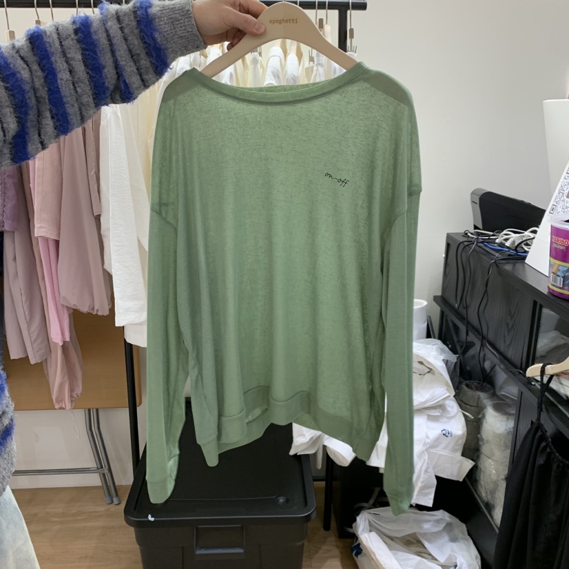 SPAGHETTI韓國直郵實拍女士新款人氣休閑職業推薦長袖T恤spaghetti長袖T恤圖色3