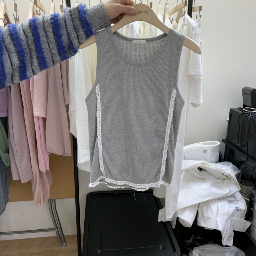 SPAGHETTI韓國直郵女士新品推薦休閑人氣時尚吊帶背心鏤空spaghetti吊帶/背心圖色3