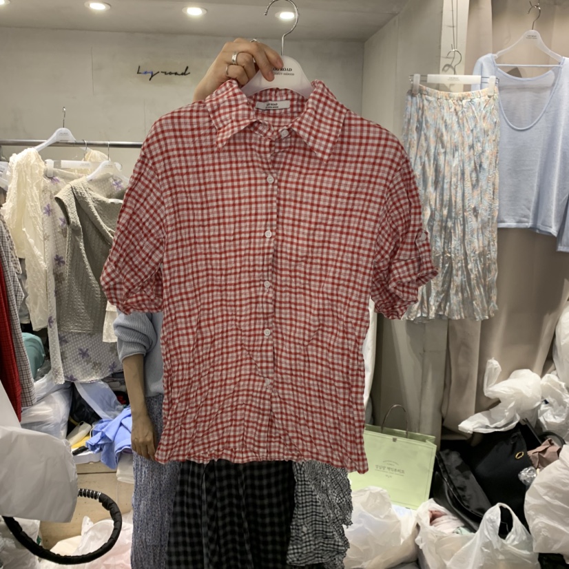 LOGROAD韓國東大門代購女裝新品人氣推薦時尚26春夏，26夏季襯衫蕾絲衫LOG ROAD襯衫/蕾絲衫圖色2