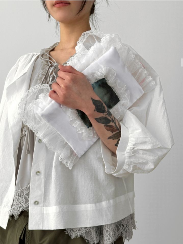 LIVE FOREVER韓國東大門直郵女裝新款休閑職業襯衫蕾絲衫LIVE FOR_EVER襯衫/蕾絲衫