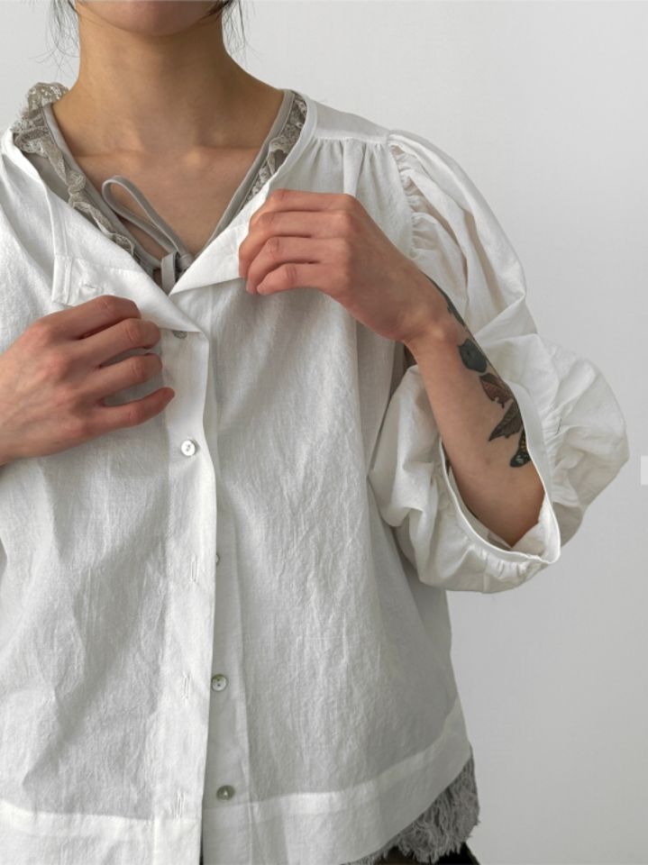 LIVE FOREVER韓國東大門直郵女裝新款休閑職業襯衫蕾絲衫LIVE FOR_EVER襯衫/蕾絲衫