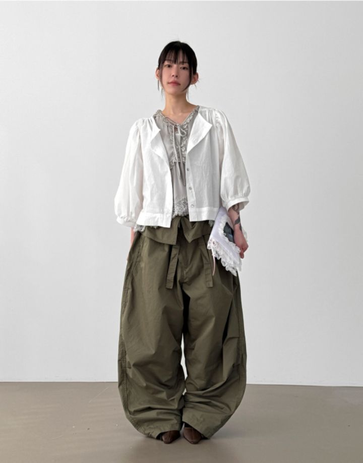 LIVE FOREVER韓國東大門直郵女裝新款休閑職業襯衫蕾絲衫LIVE FOR_EVER襯衫/蕾絲衫