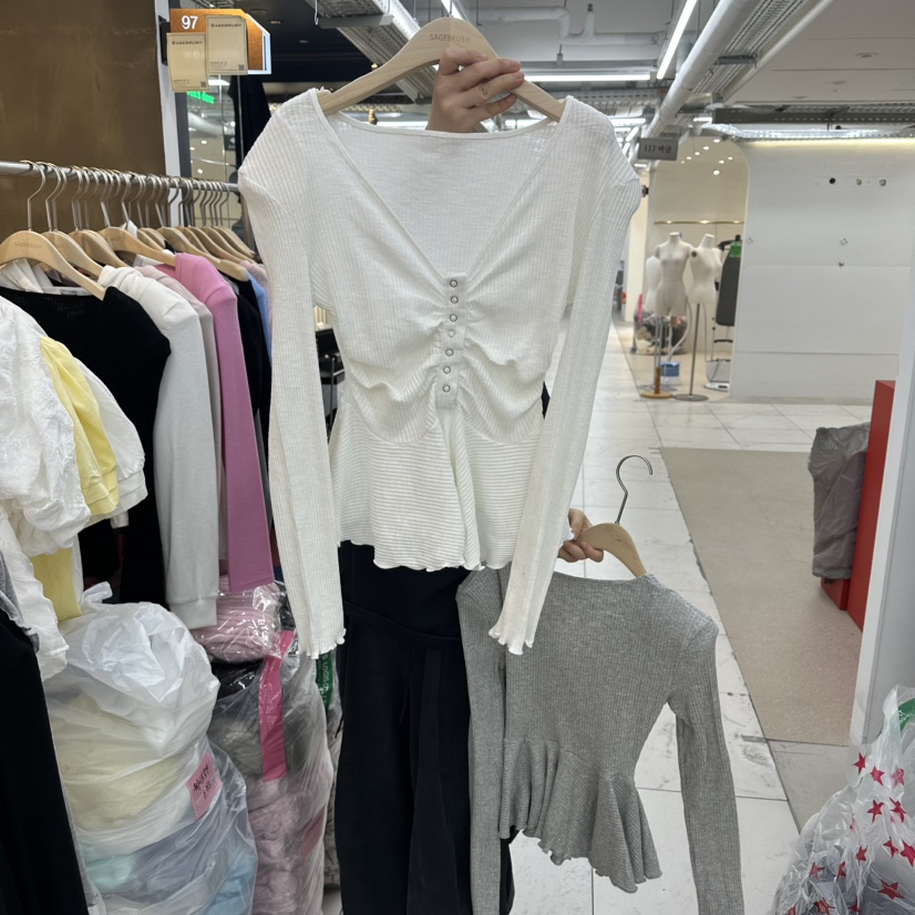 SAGE BRUSH韓國東大門代購女裝新品熱賣26夏季休閑長袖T恤SAGE BRUSH長袖T恤圖色2