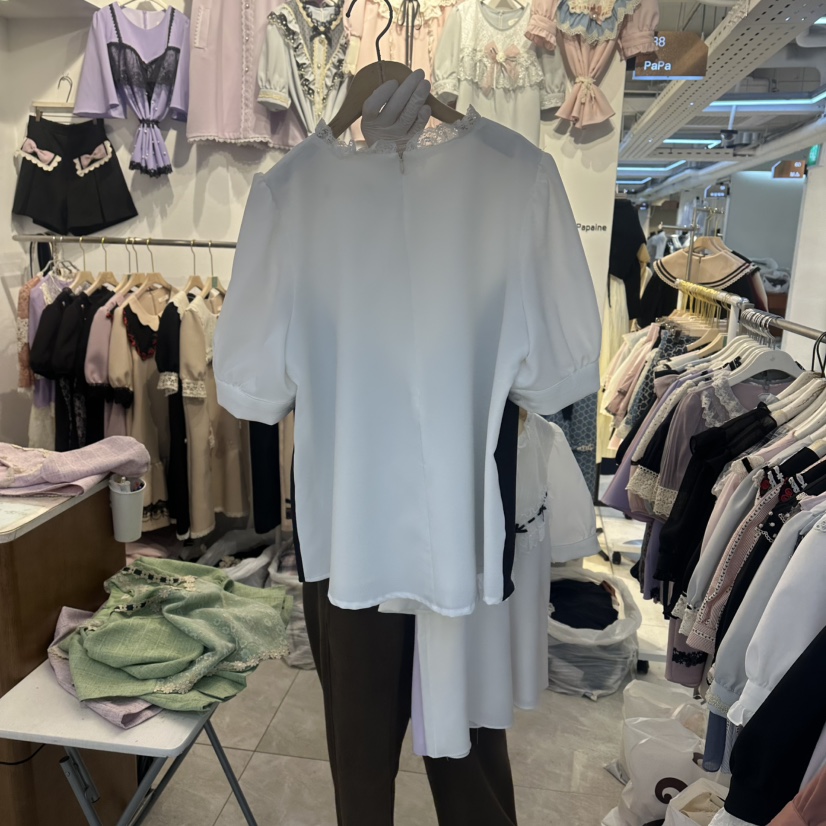 PAPA韓國直郵女裝新品休閑推薦職業人氣26夏季襯衫蕾絲衫Papaine/HALMADE襯衫/蕾絲衫