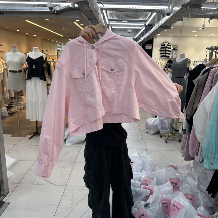 SAGE BRUSH韓國東大門代購女士新款推薦26夏季夾克亞麻連帽SAGE BRUSH夾克圖色1