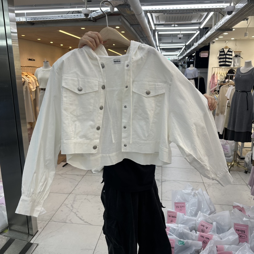 SAGE BRUSH韓國東大門代購女士新款推薦26夏季夾克亞麻連帽SAGE BRUSH夾克圖色2