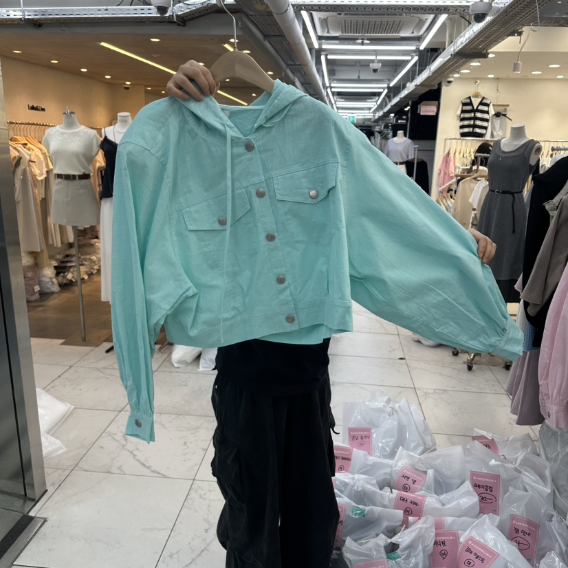 SAGE BRUSH韓國東大門代購女士新款推薦26夏季夾克亞麻連帽SAGE BRUSH夾克圖色3