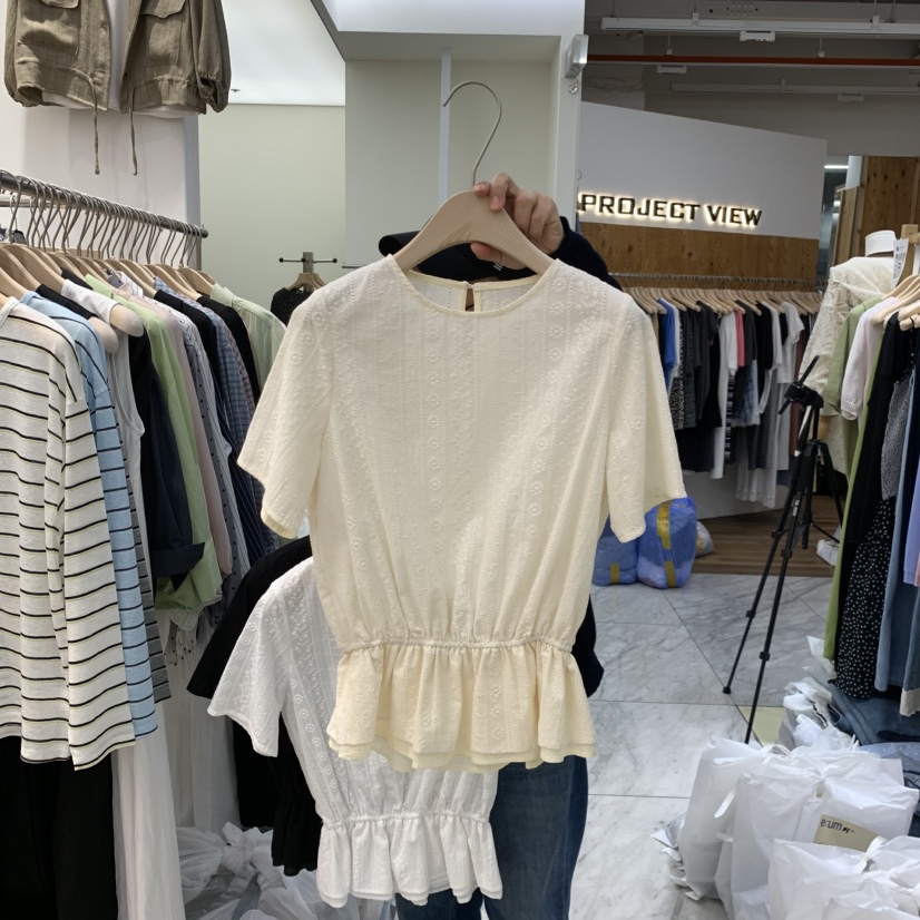 MADEMOISELL韓國代購女裝新款熱賣26春夏休閑職業襯衫蕾絲衫MADEMOISELL襯衫/蕾絲衫圖色1