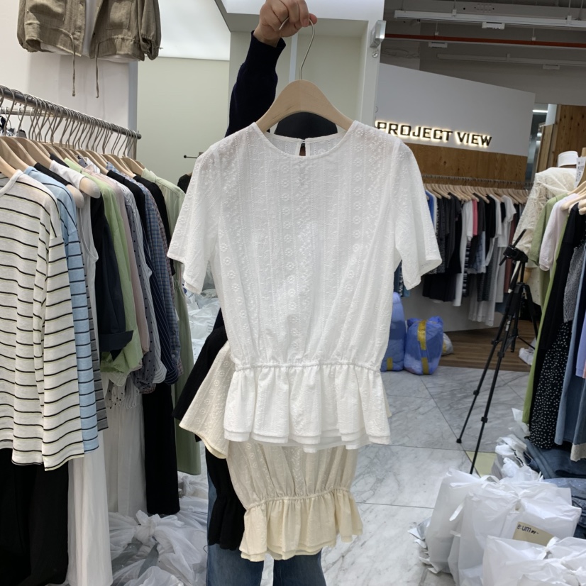 MADEMOISELL韓國代購女裝新款熱賣26春夏休閑職業襯衫蕾絲衫MADEMOISELL襯衫/蕾絲衫圖色3