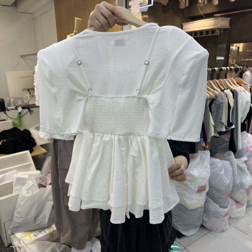 SAGE BRUSH韓國代購女士新品職業推薦休閑時尚套裝套裝褶皺SAGE BRUSH套裝